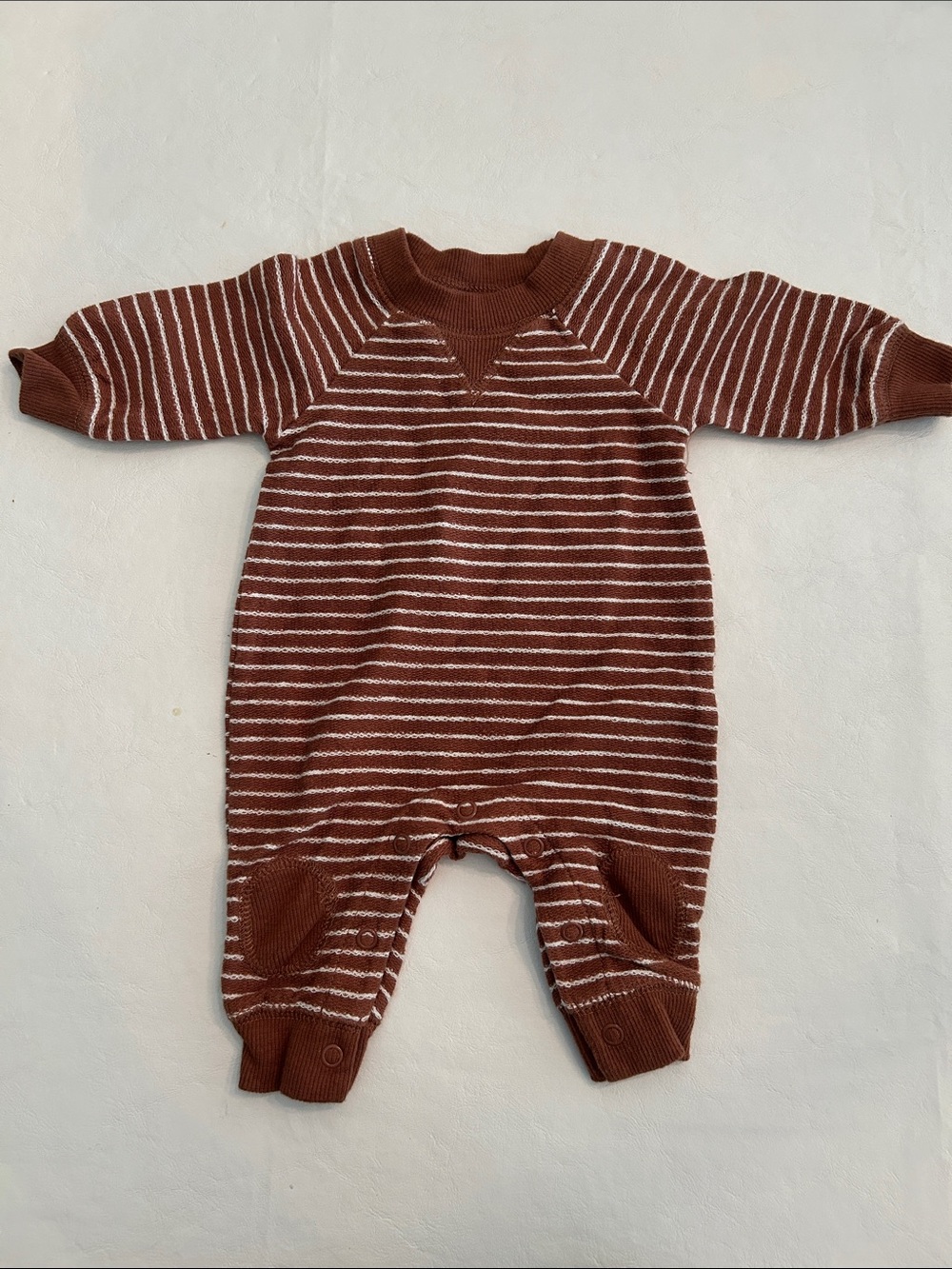 Carter's Rust and White Striped Knit Romper